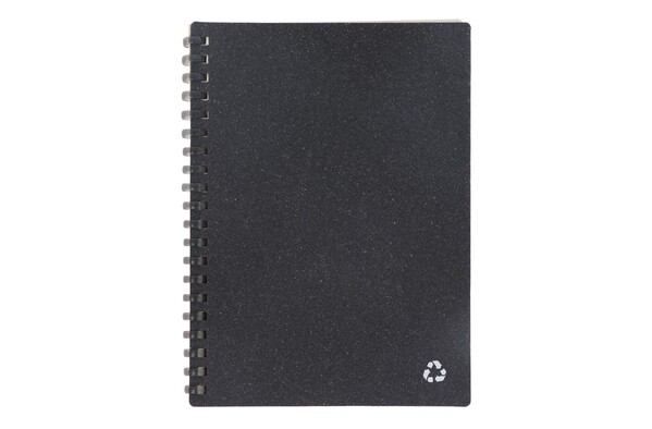 Carnet de notes en cuir recyclé Midi - Gris foncé