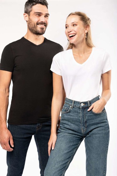 Men's Short-Sleeved V-Neck T-Shirt - White / 2XL