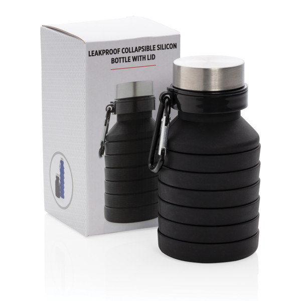 Xd Collection collapsible silicone bottle, 550ml - Black