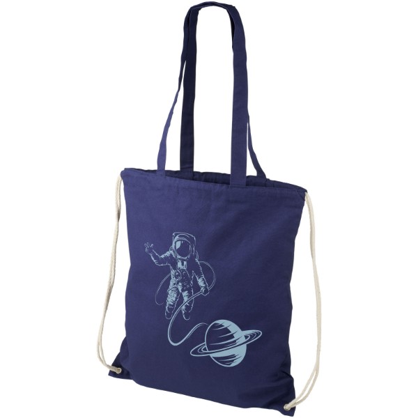 Sac à dos en coton 240 g/m² avec cordon de serrage Eliza 6L - Marine