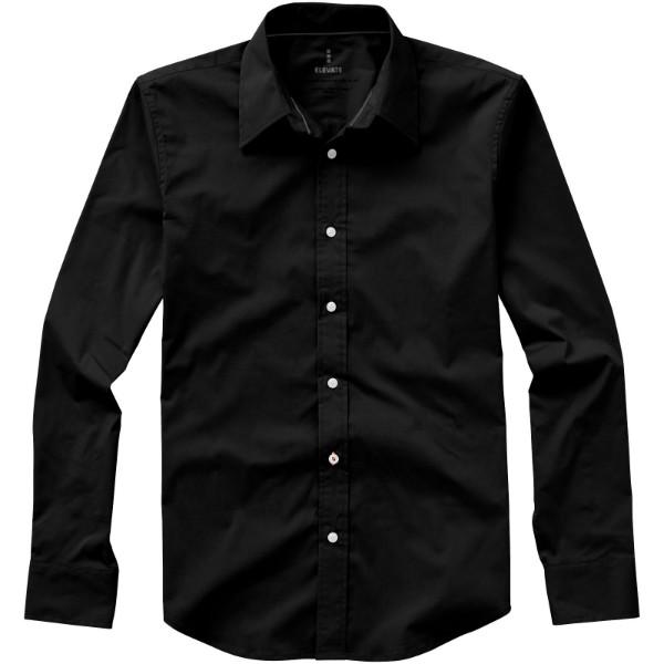 Camisa de manga larga de hombre "Hamilton" - Negro intenso / XL