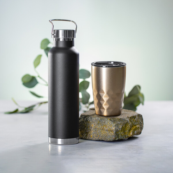 Copper Insulated Bottle Cuppar - Black