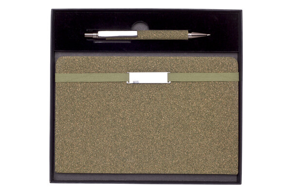 Teabro Notebook With Ballpoint Pen In A Box - Green