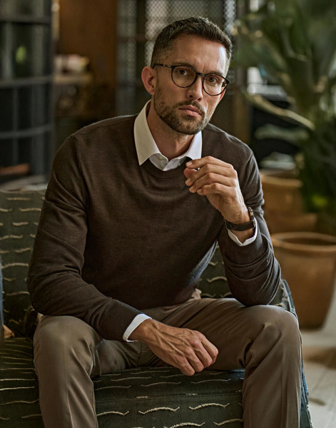 Men's Crew Neck Sweater - Pine / L