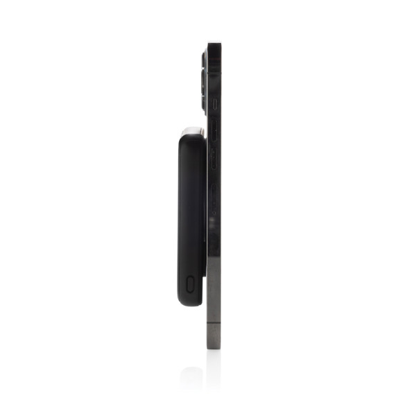 Magnetická powerbanka Stellar 5000mAh 5W z RCS plastu - Čierna