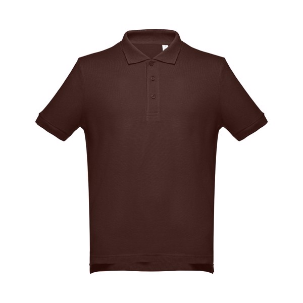 THC ADAM. Pánské bavlněné polo tričko s krátkým rukávem - Tmavě Hnědá / XL