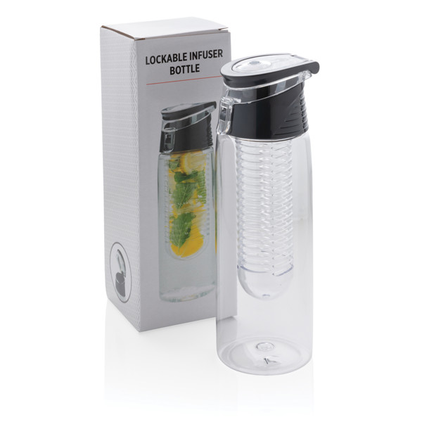 XD Collection infuser bottle, 700 ml, tritan - Transparent / Grey