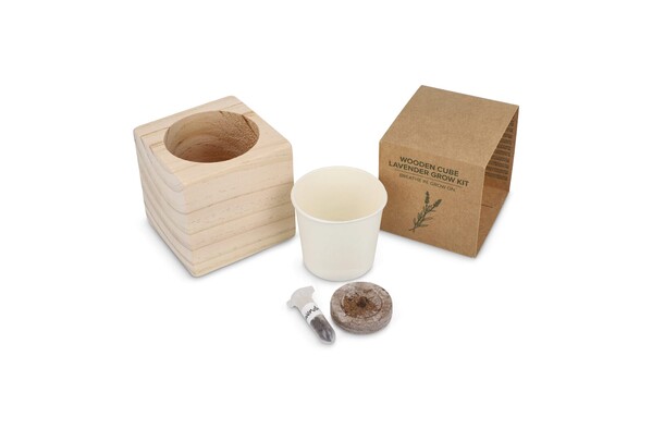 FSC-Holzpflanzgefäß-Set – Lavendel