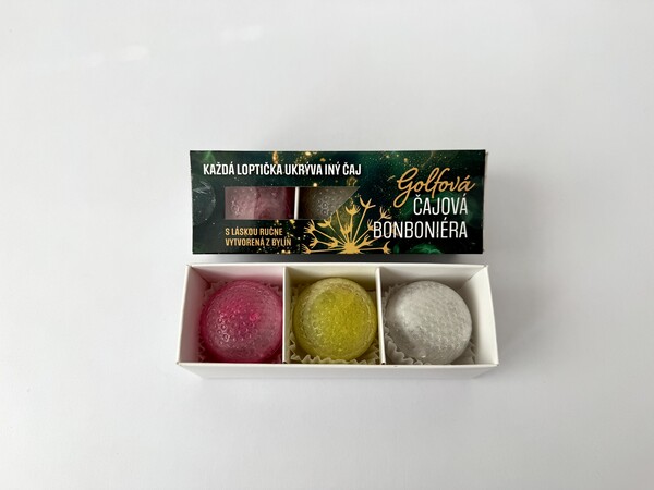 Golfová čajová bonboniéra 1 × 3 – ružová