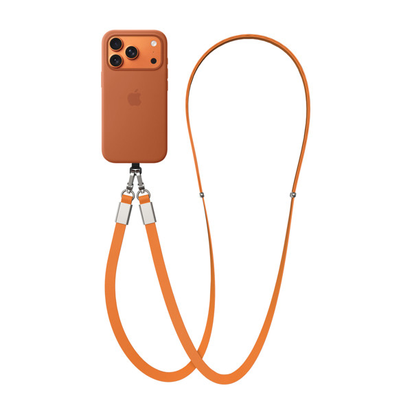 Crossbody lanyard Nivo RCS z recyklovaného PET - Oranžová