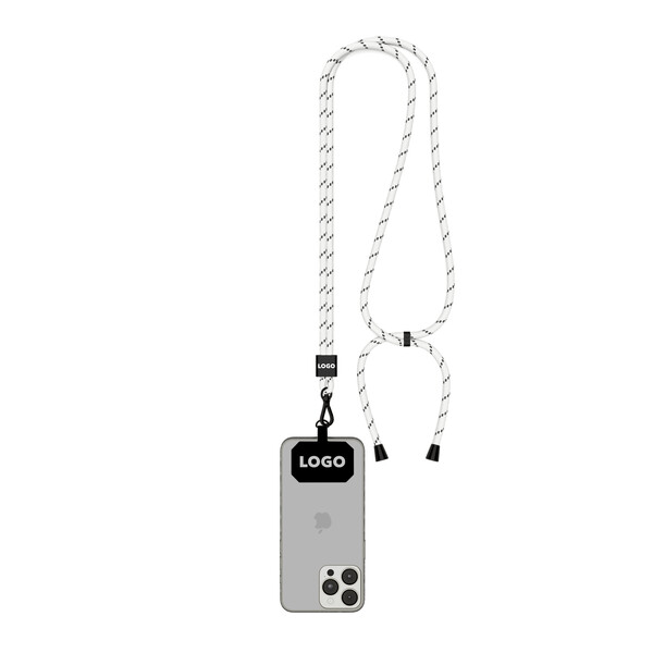 Portacellulare bicolore a tracolla in poliestere - Bianco / Nero / Nero accessori