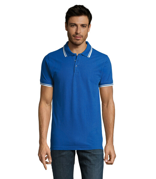 PASADENA pólo homem 200g Pasadena Men - Azul Real / BrancoS