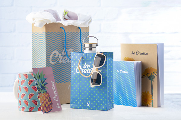 Creashop S paper bag 160x230x80 mm, PP handles