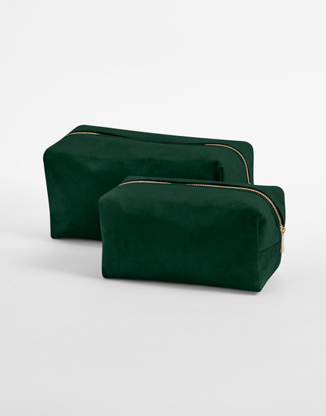 Velvet Toiletry / Accessory Case - Dark Emerald / L