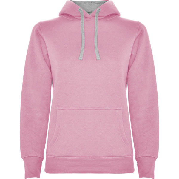 Φούτερ με κουκούλα Urban Woman - Light Pink  / Heather Grey / 2XL