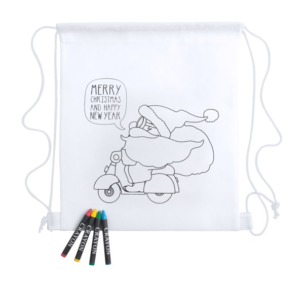 Colouring Drawstring Bag Kertran - White