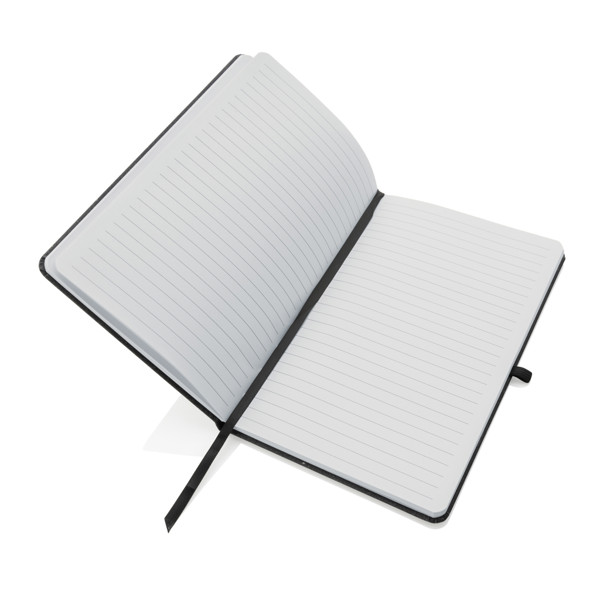 A5 hardcover notesbog GRS genanvendt læder, grå -