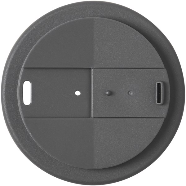 Bicchiere Americano® Espresso Eco da 250 ml in materiale riciclato con coperchio a prova di perdita - Nero / Grigio