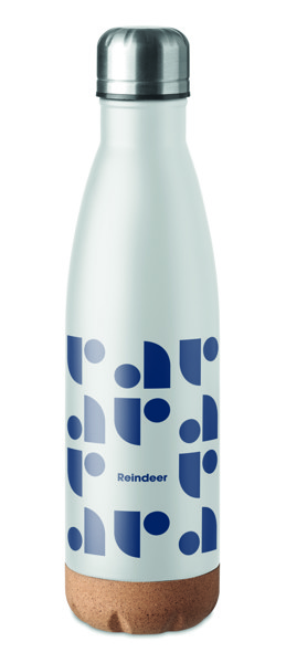 Doppelwandige Isolierflasche Aspen Cork - Weiß