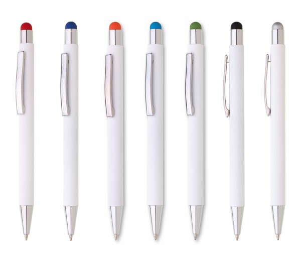 Gratta aluminium ballpoint pen, rubberized surface - Turquoise