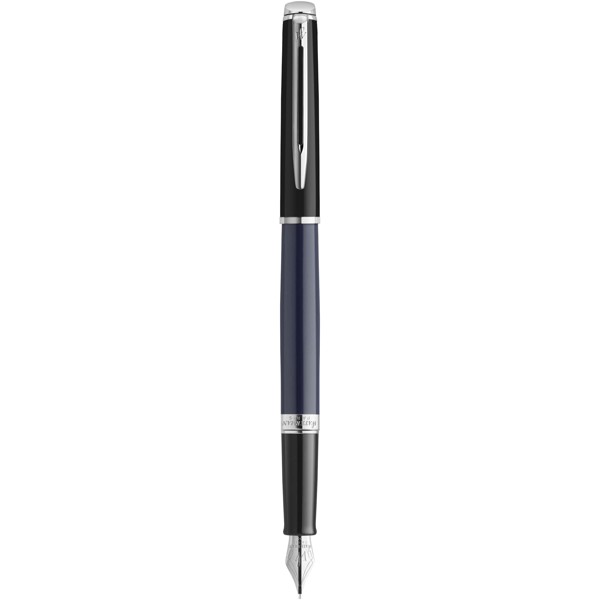 Hemisphere colour blocking fountain pen with palladium trim (blue ink) - Blue / Black