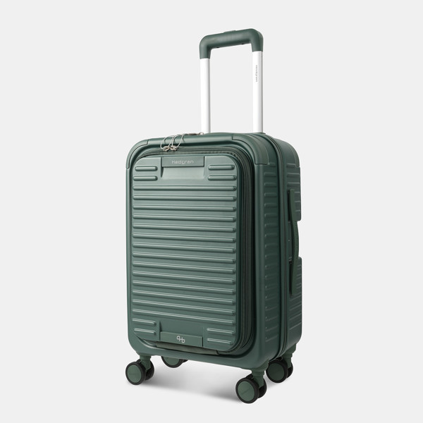 YUNO S FP | Troler cabină 55 cm + buzunar frontal + TSA - Hedgren - Duck Green