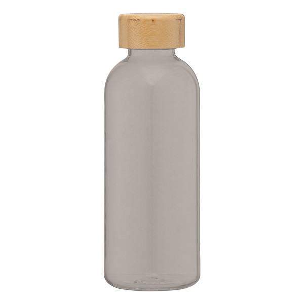 Gourde Strom en rPET de 650 ml avec couvercle en bambou - Gris Fumée / Jet d’encre 4 couleurs