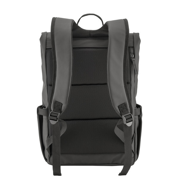Water-Resistant Soft Pu (15") Backpack - Black