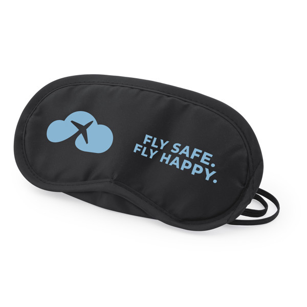 Custom travel eye mask in microfiber with double elastic