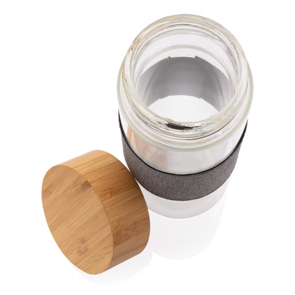 Xd Collection glass bottle,750ml bamboo lid