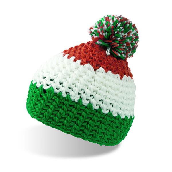 Gorro Everest , 100% Acrílico - Verde E Branco
