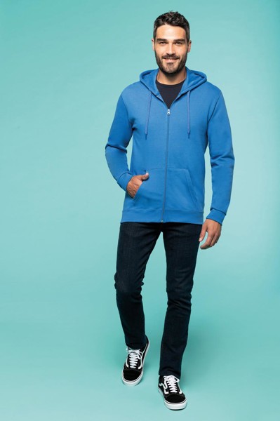 Full Zip Hooded Sweatshirt - Light Royal Blue / XS
