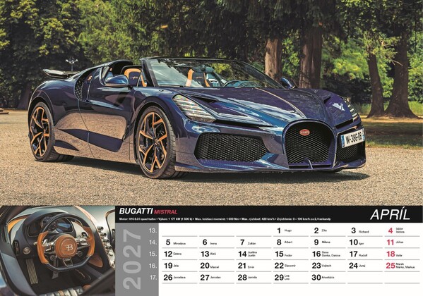 Nástenný Kalendár Fast Cars 2027