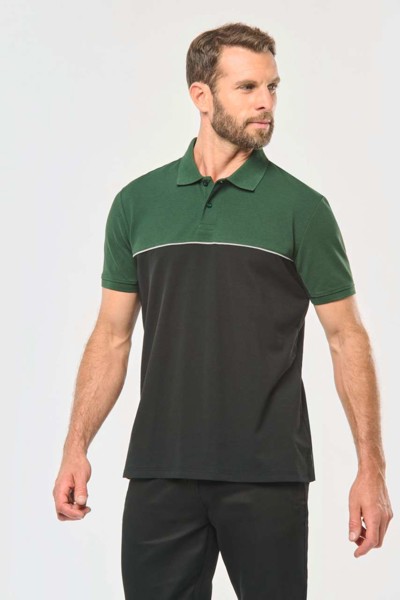Unisex ekološki prihvatljiva dvobojna polo majica kratkih rukava - Crna / Tamno Siva / XL