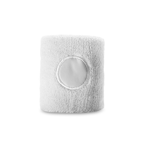 KOV. Elasticated polyester sweatband cuff - White