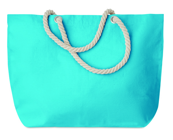 Borsa mare c/manici in corda Menorca - Turchese