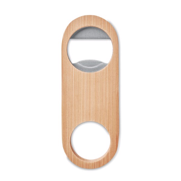 MB - Oval Bamboo bottle opener Valbamper