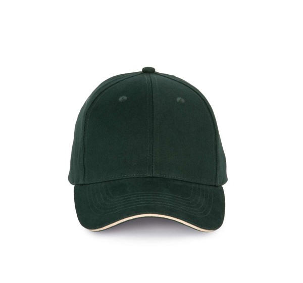 Cap With Contrasting Sandwich Peak - 6 Panels - White / Navy