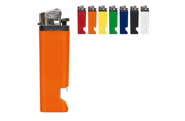 Flint lighter-bottle opener - White