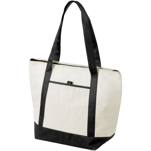 Lighthouse non-woven cooler tote 21L - Natural / Solid Black