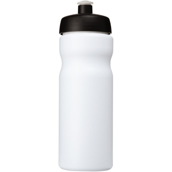 Garrafa desportiva de 650 ml "Baseline® Plus" - Branco / Preto Liso