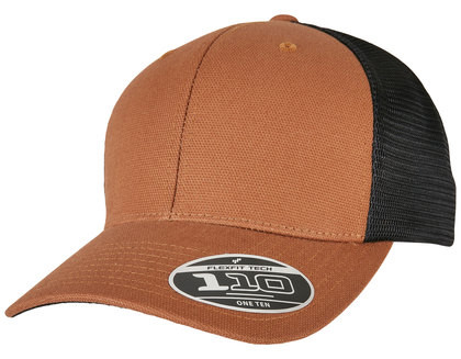 110 Structured Canvas Trucker Cap - Toffee / Black / One Size