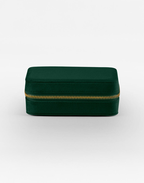Velvet Travel Jewellery Box - Dark Emerald / ONE SIZE