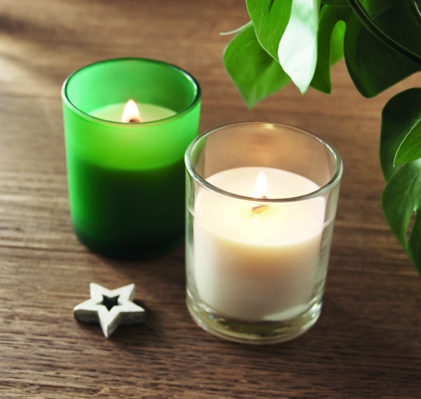 Vela de cera vegetal 80 gr Kivas Wood - Transparente