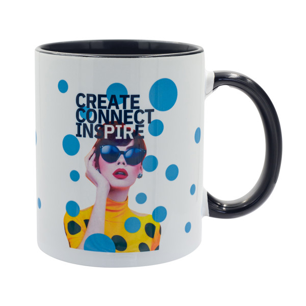 330 ml Gaeta mug with sublimation coating - Black