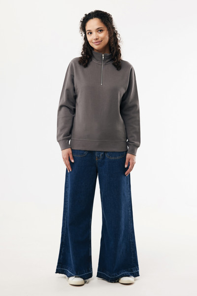 IQONIQ Elgon recycled cotton quarter zip sweater - Anthracite / XL