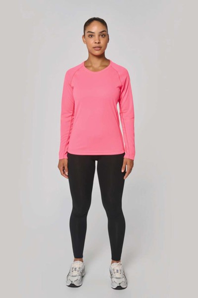 Ladies' Long-Sleeved Sports T-Shirt - White / XL
