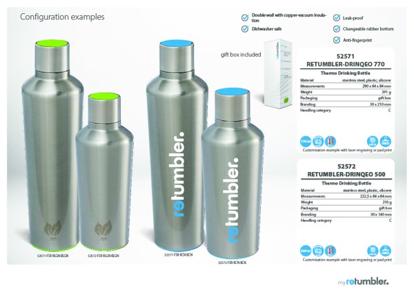 myDrinqeo thermo drinking bottle - custom made