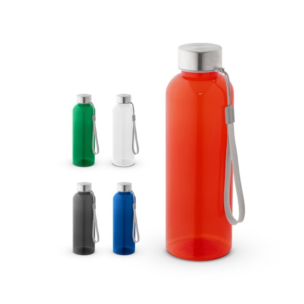 ENDERS M. Garrafa em PET reciclado (100% rPET) com acabamento translúcido brilhante 600 mL - Transparente