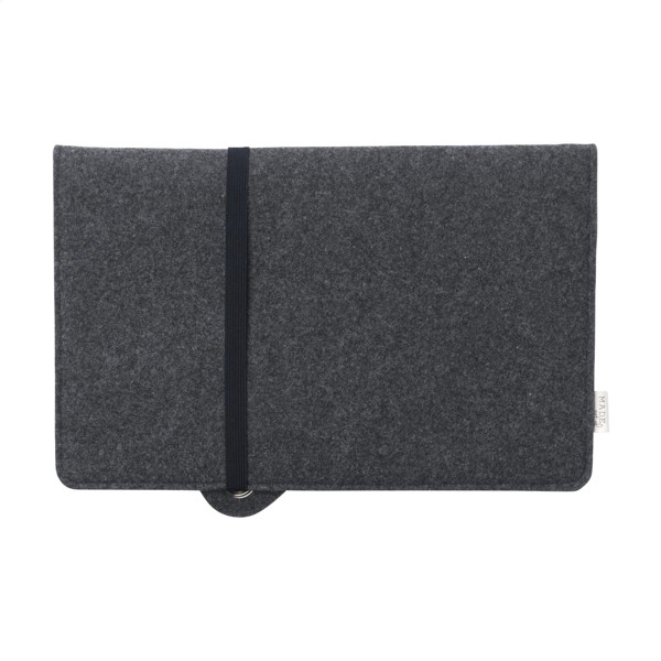 Recycled Felt & Apple Leather Laptop Sleeve 14" - Black